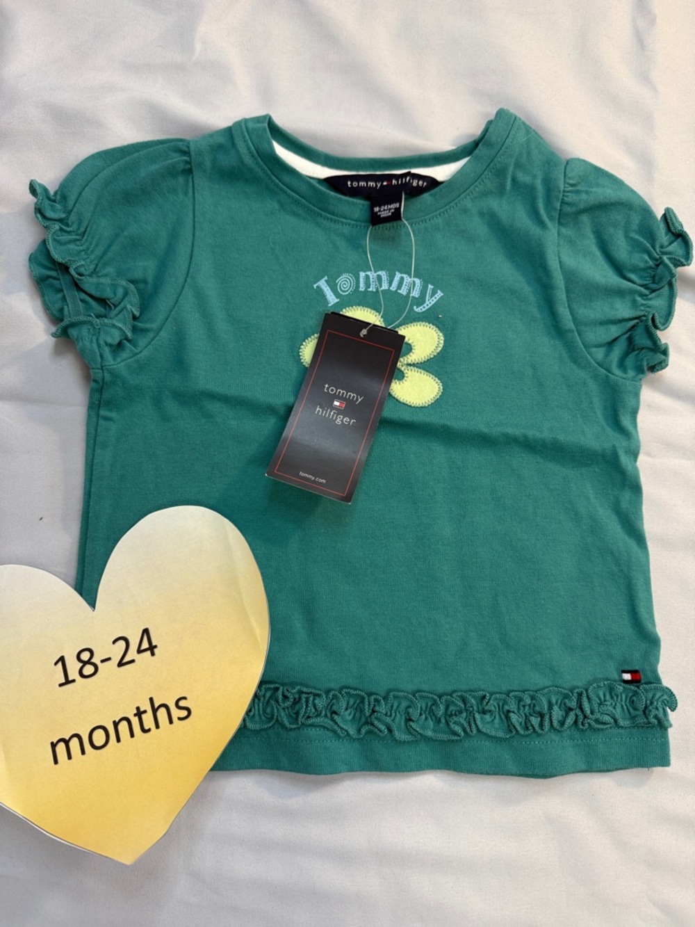 Tommy Hilfiger - NWT - short sleeve flower T-shirt. Size 18-24 months
